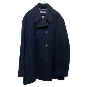 Banana Republic Factory Men's Wool Blend Navy Peacoat
